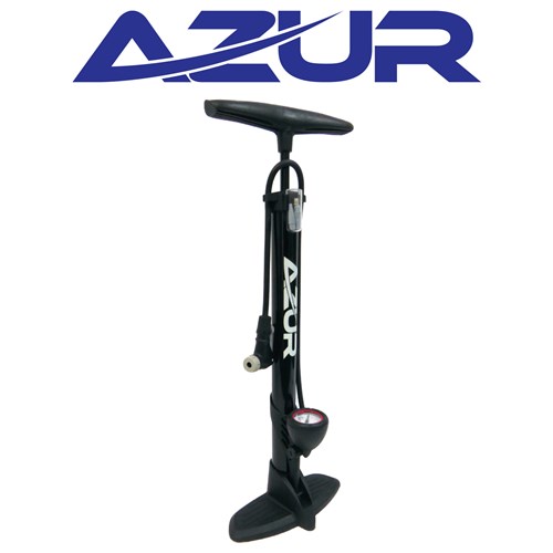 Azur Bike Pump Alloy Clever Valve Pump With Gauge – Black
