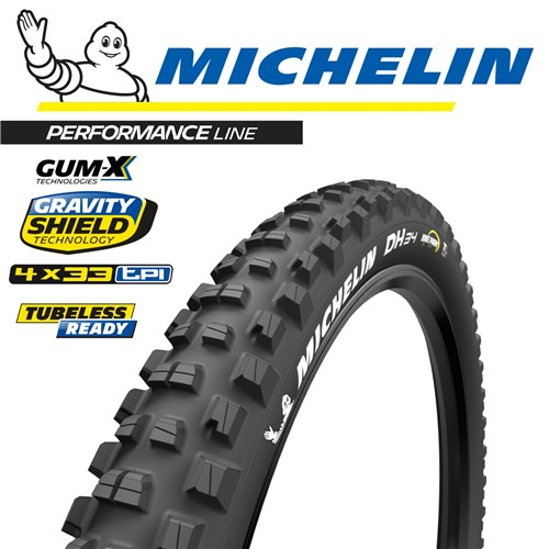 Bike Tyres 27.5″ x 2.4″ Michelin DH34 Bike Park – Wire