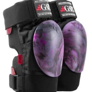 GAIN THE SHIELD knee pads, w. purple/blk swirl caps