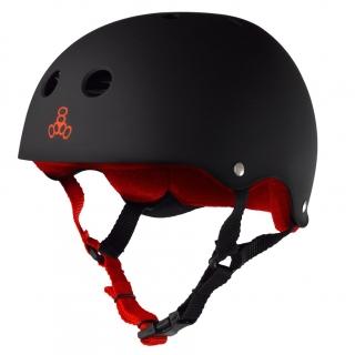 Triple 8 Helmet Black Rubber w Red SS