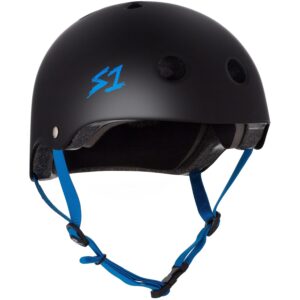 S-One Helmet Black Matte/Cyan straps