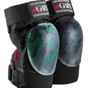 GAIN THE SHIELD knee pads, w. green/blk swirl caps